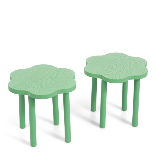 2-Pack Happy Flower Stools Green