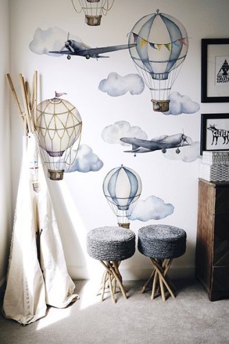 Kids Wall Sticker "Planes and Air Balloons"