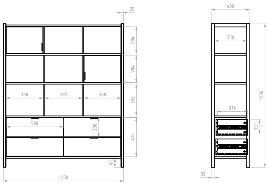 Latte spalvos lentyna Latte spalvos lentyna