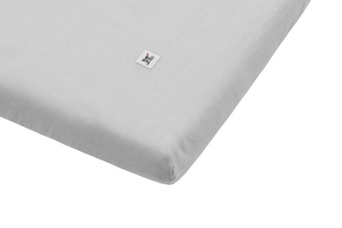 Linen fitted sheet stone gray