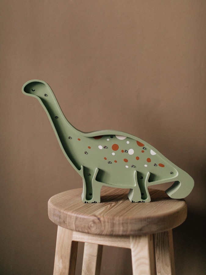Medinė vaikiška lemputė "Dinozauras"