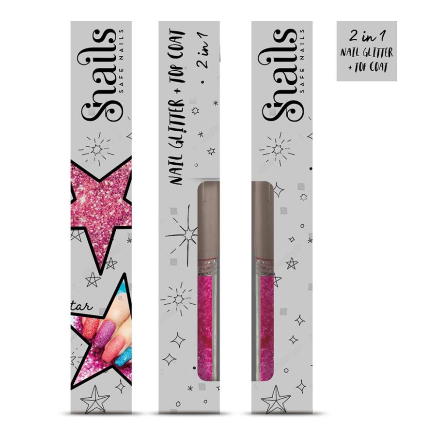 Nagų lako ir blizgučio rinkinys 2in1 Nagų lako ir blizgučio rinkinys 2in1