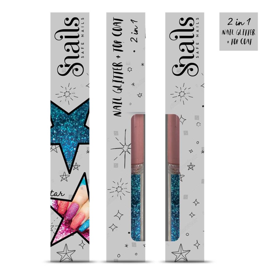 Nagų lako ir blizgučio rinkinys 2in1