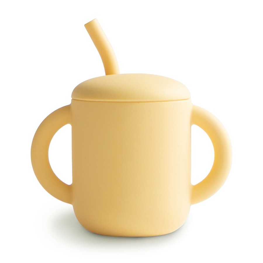 Geltonas silikoninis puodelis