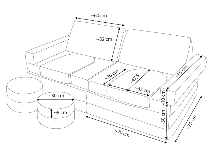 Transformuojama sofa su vairu