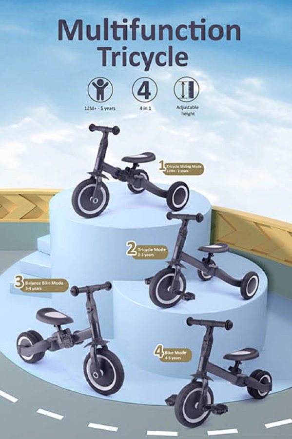 Konvertuojamas triratis-balansinis dviratis (1-5 m)