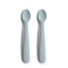 Mushie Silicone Feeding Spoons 2-Pack Powder Blue