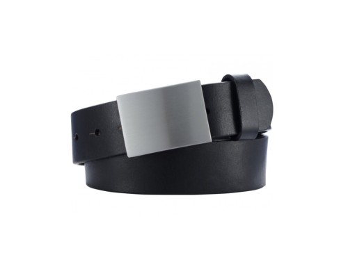 Leather Belt With Pin Buckle Black Size 55