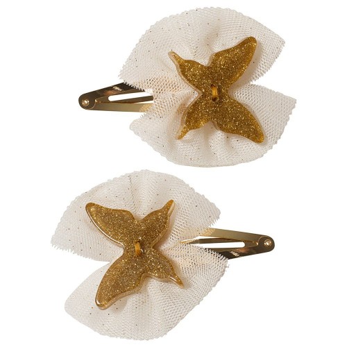 2-Pack Butterfly Hair Clips Gold